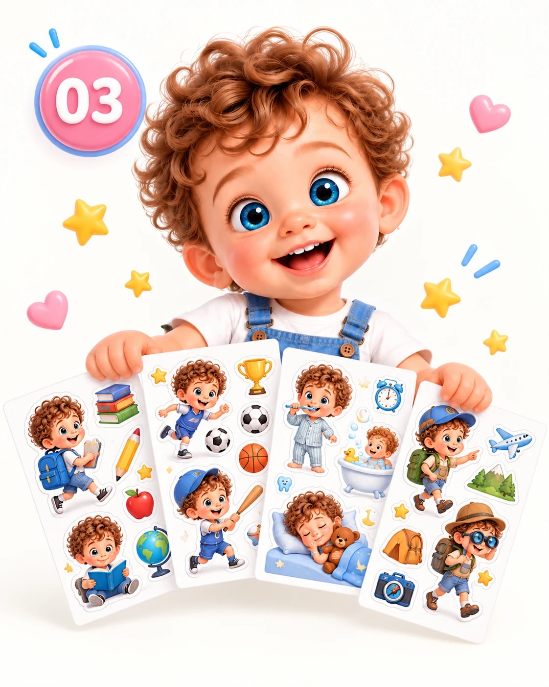 Step three: choosing sticker sheets by category.