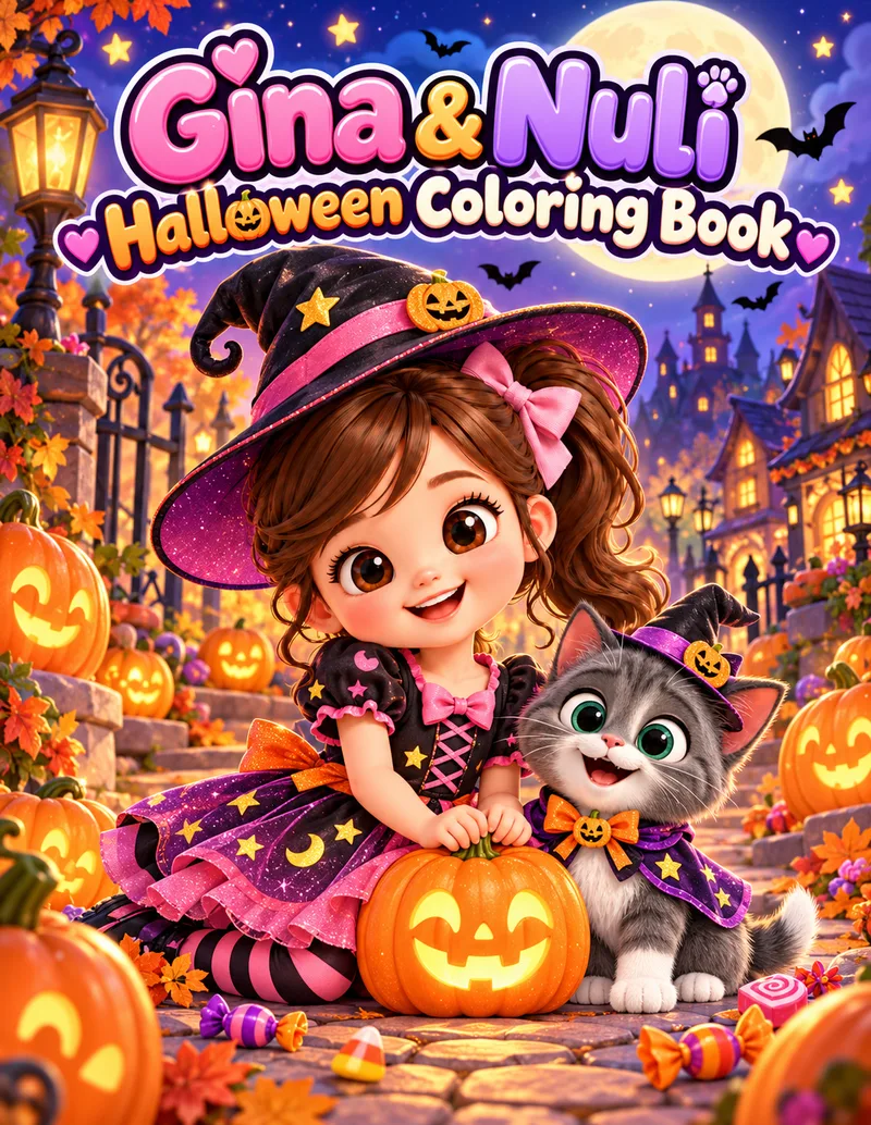 Cover of Gina & Nuli Halloween Coloring Book